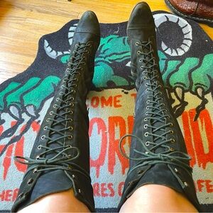 Jeffrey Campbell Joe Boots in Olive Green Suede Size 10
